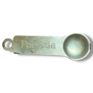 Pagoda Mini Metal Measuring Scoop Spoon Vintage Kitchen Utensil